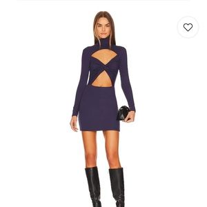 Karly Cutout Dress in Navy Blue